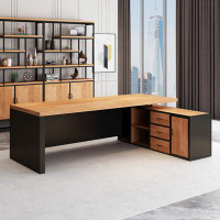Fit and Touch 102.36" Brown Rectangular Solid Wood desks