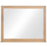 August Grove Batten Solid Wood And Mirrored Glass Wall Or Dresser Mirror In Blonde Oak