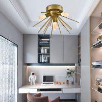Willa Arlo™ Interiors Tompkins 4 - Light 16.92" Sputnik Sphere Flush Mount