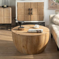 Millwood Pines 31.50"Vintage Style Bucket Shaped Coffee Table For Office, Dining Room And Living Room