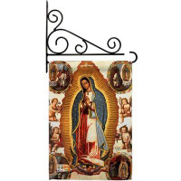 Breeze Decor Our Lady Of Guadalupe - Impressions Decorative Metal Fansy Wall Bracket Garden Flag Set GS103057-BO-03