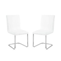 Orren Ellis Set Of 2 Side Chair In White And Chrome Finish