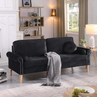 Tusuton 3-Seater Sofa with Copper Nail on Arms and Three Pillow