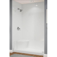 Avora Bath Avora Smooth White Acrylic  Shower System with Moulded Seat 60"W x 36"D x 96"H_Right