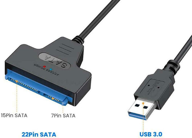 USB 3.0 TO SATA ADAPTER  -- For external SSD data transfers -- Perfect for backups! in Cables & Connectors - Image 4