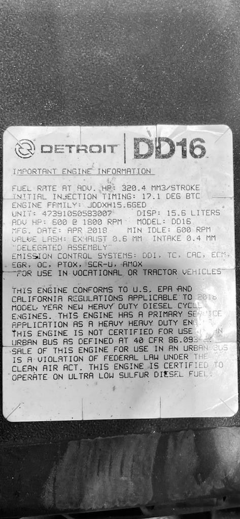 2019 - Detroit DD16 - Moteur dans Pièces et accessoires pour équipement lourd - Image 4