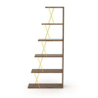 Latitude Run® Modern 5-Tier Ladder Bookshelf - Stylish Storage Solution For Small Spaces