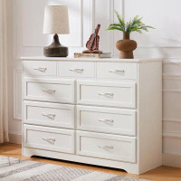 Mercer41 Athow Bedroom dresser, 9 drawer long dresser with antique handles, wood chest of drawers