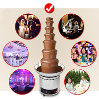 110V 7-tiers Chocolate Fountain Fondue Stainless Steel Digital Display Buttons 153168