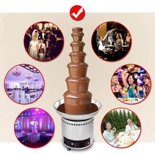 110V 7-tiers Chocolate Fountain Fondue Stainless Steel Digital Display Buttons 153168 in Other Business & Industrial in Toronto (GTA)