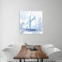 Breakwater Bay "Coastal Sketch: Sail Boat" Gallery Wrapped Canvas By Breakwater Bay
