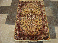 Cream Ivory Touch Gorgeous Designed Rectangle Area Rugs Wool Silk Hand Knotted Carpet (4 x 2.6)'