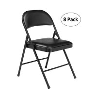 National Public Seating National Public Seating Vinyl Padded Stackable Folding Chair Set of 8