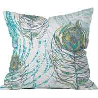 East Urban Home Fransen Peacock Feathers Throw Pillow