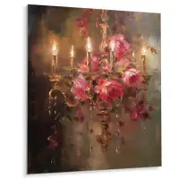 Winston Porter Elegant Floral Chandelier II - Chandelier Metal Wall Art