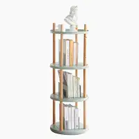 Latitude Run® Storage Shelf, 360° Rotating Bookshelf, 4 Tier Bookcase w/ Large-Capacity Storage Space