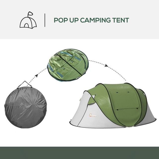 Camping Tent 110.2" L x 81.9" W x 46.1" H Green in Fishing, Camping & Outdoors - Image 4