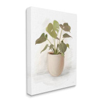 Latitude Run® Monstera House Plant Potted Vase by House Fenway - Wrapped Canvas Graphic Art