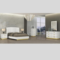 White and Gold  Bedroom Set on Sale !! Floor Model Clearance !!