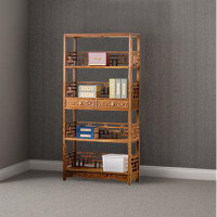Wildon Home® Solid wood bookshelf New Chinese floor-to-ceiling bookshelf display storage shelf simple bookcase