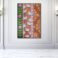 Oliver Gal "Plants With Flowers", Colourful Boho Floral Pattern Traditional Orange Canvas Wall Art Print For Living Room