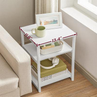 Ebern Designs Compact Modern White End Table - Space-Saving Storage Solution With Industrial Style