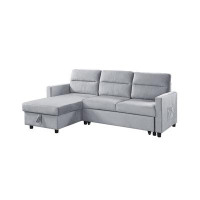 Latitude Run® Latitude Run® Contemporary Chic Velvet Reversible Sleeper Sectional Sofa With Storage Chaise