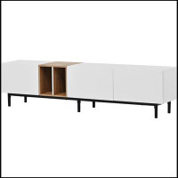 Ebern Designs Modern TV Stand For 80’’ TV With 3 Doors, Media Console Table, Entertainment Center With Large Storage Cab
