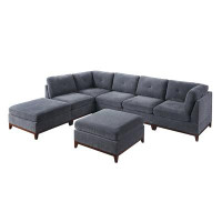 Latitude Run® Modular Sectional Set Living Room Furniture Couch Corner Wedge Armless Chairs 6_4