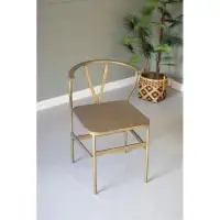 Everly Quinn Iron Side Chair in Gold