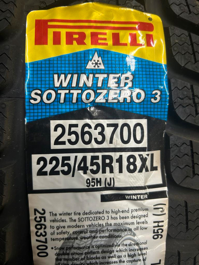 4 Brand New Pirelli Winter Sottozero 3 225/45R18  Winter tires *** WallToWallTires.com *** in Tires & Rims in Ottawa / Gatineau Area