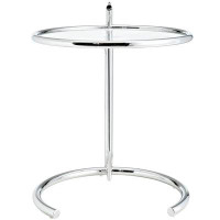 Orren Ellis Lefancy Galador Grey Chrome Stainless Steel End Table Glass Stainless Steel