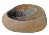 16-20 in. x 16-20 in. Natural River Rock Boulder Vessel Sink - Polished Interior ( H 5-6 In ) Round or Oval
