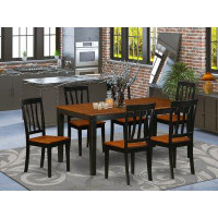 Charlton Home Stcyr 7 - Piece Butterfly Leaf Rubberwood Solid Wood Dining Set