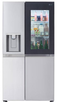 LG 36 inch Wide Insta-view Refrigerator with Water & Ice Dispenser, Stainless Steel. Brand New, Super Sale $2199 No Tax