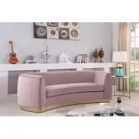 Willa Arlo™ Interiors Breccan 91.5" Velvet Round Arm Curved Sofa