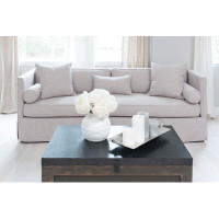 Gracie Oaks Pavan Linen Square Arm Sofa