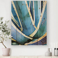 East Urban Home Closeup Of Leaves Of Agave Plant - Traditional Print On Natural Pine Wood