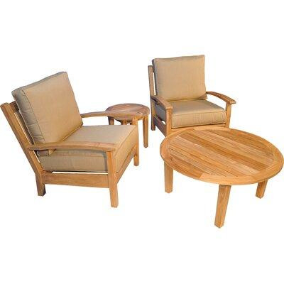 Regal Teak Teak 4 Piece Teak Sunbrella Conversation Set with Cushions in Patio & Garden Furniture