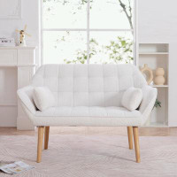 Ebern Designs Loveseat Sofa with 2 Pillows