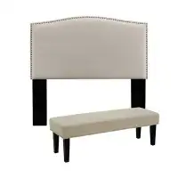 Darby Home Co Almodovar Upholstered Panel Headboard and Matching Bench Set