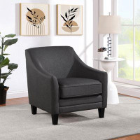 Red Barrel Studio Sharwin Upholstered Sloped Arm Accent Club Chair Black