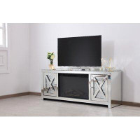 Everly Quinn Beckie TV Stand for TVs up to 65" with Electric Fireplace Included