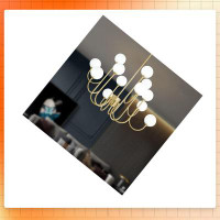 Everly Quinn Modern Gold 12 Light Glass Globe Chandeliers,Sputnik Ceiling Pendant Light Fixture For Living Room Dining R
