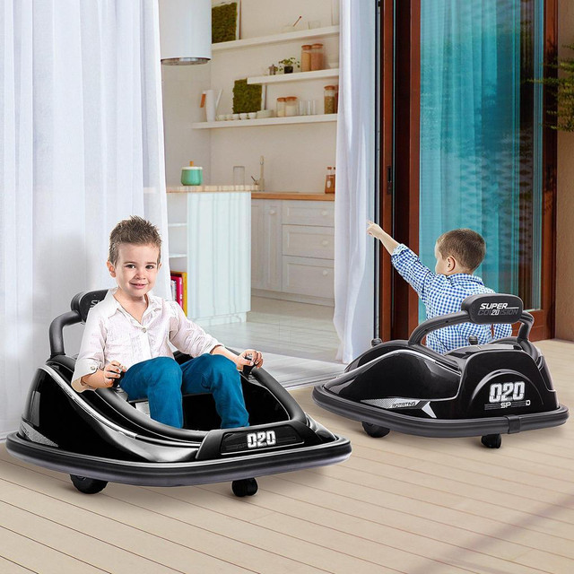12V KIDS BUMPER CAR, 360° ROTATION ELECTRIC RIDE ON CAR, TWINS MOTOR BATTERY POWERED TOY in Toys & Games - Image 2