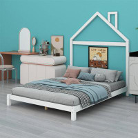 Red Barrel Studio Full Size Wood Platform Bed With House-Shaped Headboard