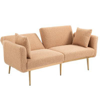 Mercer41 Velvet  Sofa , Accent sofa .loveseat sofa with metal  feet