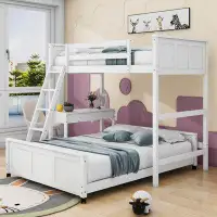 Harriet Bee Jathon Wood Bunk Bed With Desk And Two Drawers