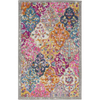 Bungalow Rose Muted Brights Floral Diamond Area Rug