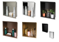 Stainless Steel Niches in 5 Sizes & 7 Finishes (Polished, Brushed, Black & White)(12x12, 16x16, 12x24, 24x12 & 3x36)